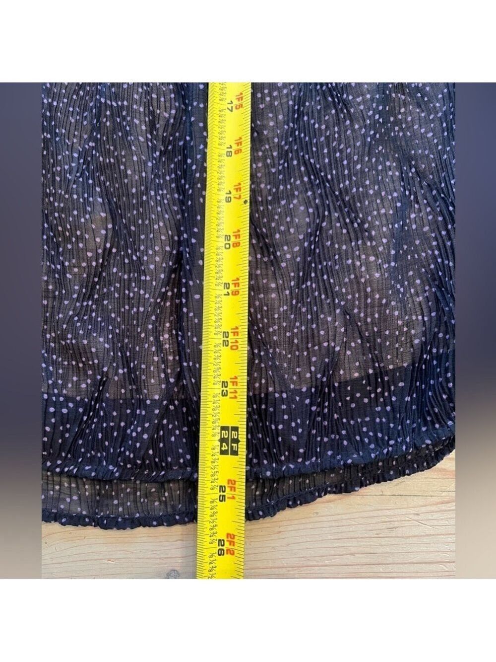 VINCE Starry Dot Semi Sheer Short Sleeve Blouse Blue Womens Size Small - Picture 6 of 10